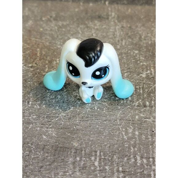 Littlest Pet Shop white blue bunny rabbit LPS toy figure - Picture 1 of 4